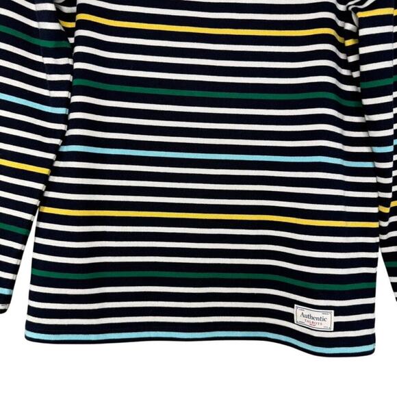 Talbots Navy Stripe Cotton Long Sleeve Tee Top - Size Small Petite - Preppy - Picture 3 of 9